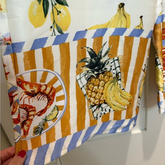 BAILEY 44 Ivory High Rise Pull On Wide Leg Pants Tropical Print - Picture 8 of 11